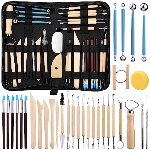 Clay Tools Kit, Pottery Tools, Polymer Clay Tools, Clay Sculpting Tools with Dotting Tools, Modeling Clay for Modeling, Smoothing, Cleaning, Carving, Zlulary