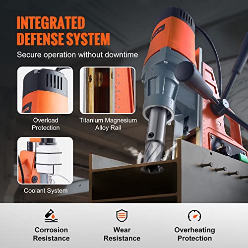 VEVOR Magnetic Drill, 1550W 2" Boring Diameter, 2922lbf/13000N 500 RPM Portable Electric Mag Drill Press with Variable Speed, Drilling Machine for VEVOR