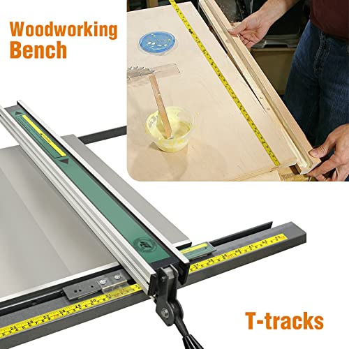 2 Pack Steel Self-Adhesive Measuring Tape, Imperial and Metric Scale Ruler Sticker, 44-Inch Left to Right Reading Tape Measure Sticker for Workbench, A.I.FORCE