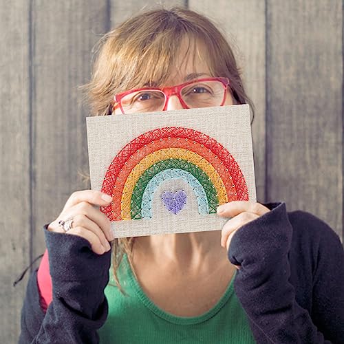 INFUNLY DIY Rainbow String Art Kit 3D String Art Kit Make Your Own String Art Crafts Kit for Adults DIY String Art Kit for Women Students Interesting
