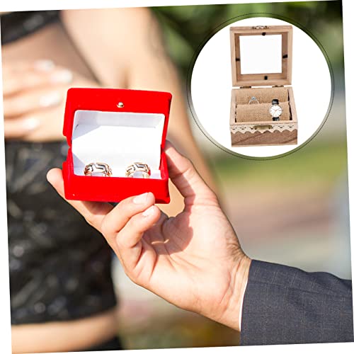 Holibanna 4pcs Box Engagement Ring Box Jewelry Organizer Tray Ring Bearer Holder Wedding Ring Case Ring Storage Holder Ornament Container Ring Bearer Holibanna