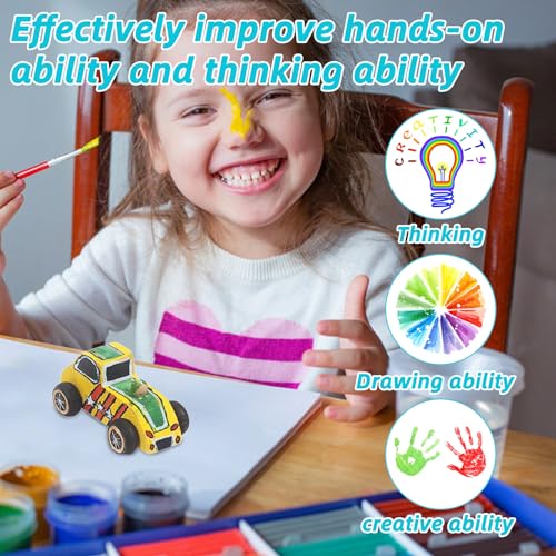 JMIATRY 24 Packs Wooden Cars to Paint Unfinished Wooden Cars for Craft Cars DIY Wood Toy Car for Handcraft Projects Family Time JMIATRY