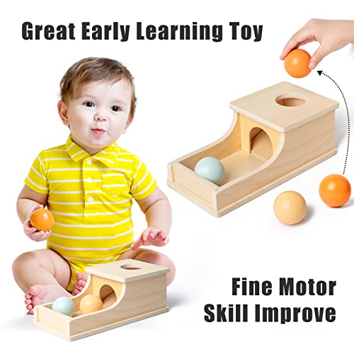 Busy edition Montessori Toys for Babies 6-12 Months Object Permanence Box Wooden Ball Drop Toy Play for 6 Month 1 2 3 Year Old Toddlers Infant Early Busy edition