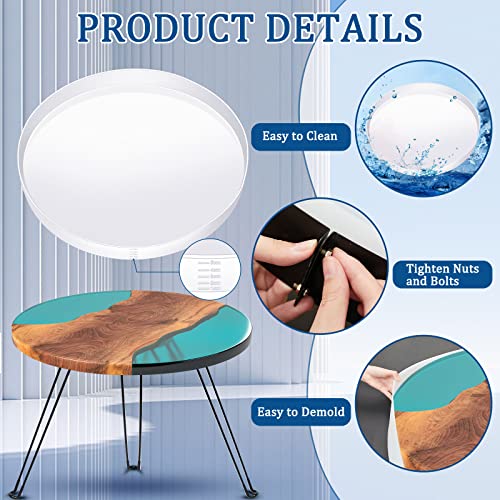 Lallisa 24 Inch Extra Large Resin Table Molds Round Epoxy Resin Molds Set with Metal Frame 3 Hairpin Legs for Table Epoxy Resin Table Mold Epoxy Lallisa