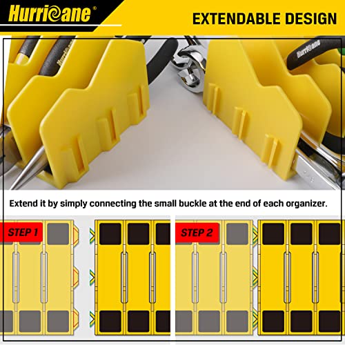 HURRICANE Plier Organizer Rack, 10-Slot Pliers Cutters Organizer Rack with Non-Slip Rubber Base, Tool Organizer, Tool Drawer Toolbox Organizer and HURRICANE