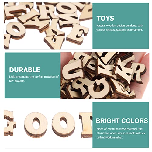 KALLORY 100pcs 15mm Wooden Letters for Crafts Unfinished Wooden Alphabet Letters Small Wood Letters for DIY Painting KALLORY