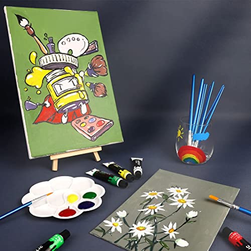 Colorful Acrylic Painting Kit - Paint Supplies Set with 24 Colors, 30 Brushes, 5 Canvases, 1 Pad, 2 Palette, 2 Sponge & 1 Wood Easel - Art Acrylic Colorful