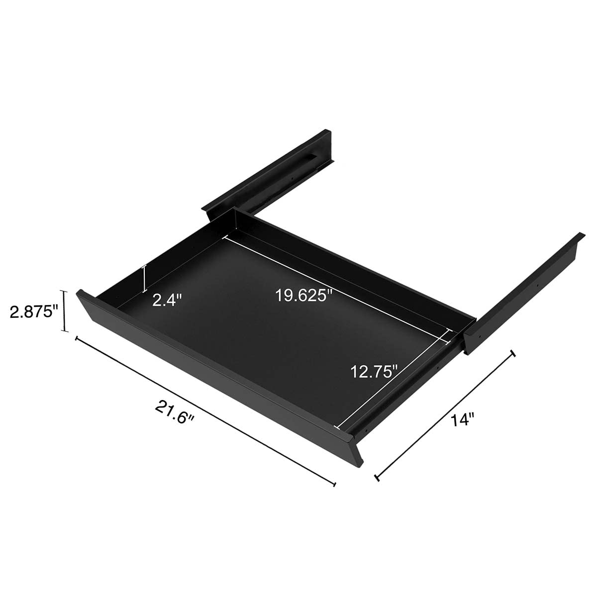 Stand Up Desk Store Add-On Office Sliding Under-Desk Drawer Storage Organizer for Standing Desks | Requires 14" of Front to Back Clearance Beneath S Stand Up Desk Store