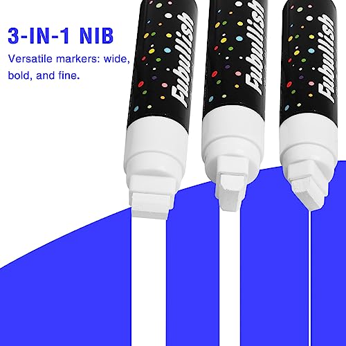 Fubullish 15mm Jumbo Markers, 5 Pack White Washable Window Marker and 12 Pack Acrylic Paint Marker Fubullish