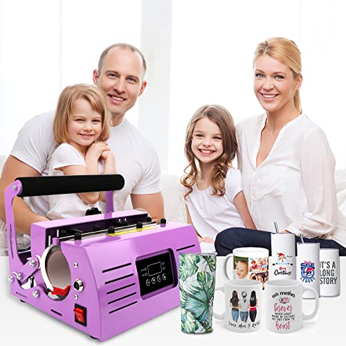 Tumbler Mug Heat Press Machine,11-30oz Cup Heat Transfer Machine DIY Heat Transfer Vinyl Sublimation Straight Blank Skinny Tumbler Glass Jar Can for ENPAP