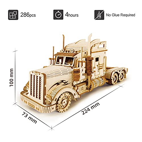 ROKR 3D Wooden Puzzle-Mechanical Car Model-Self Building Vehicle Kits-Brain Teaser Toys-Best Gift for Adults and Kids on Birthday/Christmas Day ROKR