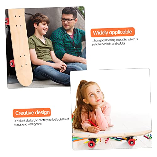 Happyyami 1pc Hand Drawn Skateboard Wood Skateboard Painting Skateboard Whale Cutout Unfinished Skateboard Deck Kids Toy DIY Skate Deck Children's Happyyami