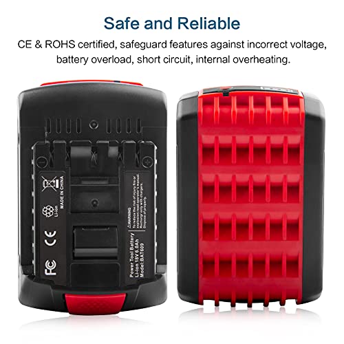 Labtec 2 Packs BAT609 18V 6000mAh Lithium Battery Replacement for Bosch 18V Battery BAT609 BAT610G BAT618G BAT619 BAT621 BAT620 Cordless Power Tool Labtec