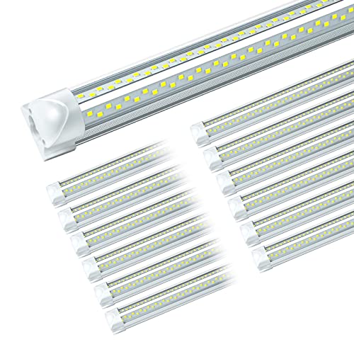 ONLYLUX 8ft LED Shop Light, 8' 100W 6000K (12 Pack), 8 Foot led Shop Lights Fixture for Garage Workshop, T8 LED Tube Lights, High Output, Linkable ONLYLUX
