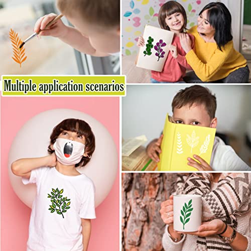 Leaf Stencils for Crafts Small Leaves and and Branches Paint Plant Stencil for Painting On Wood Wall Card Making, Tiny Nature Vine Herb Essential Art yhslmh