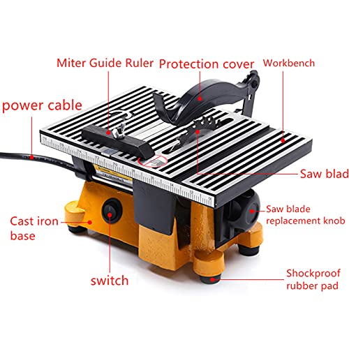 4" 60W MINI ELECTRIC TABLE SAW BENCH TOP GREAT ELECTRIC HOBBY CRAFT TABLE SAW DIY Power Tool Work Bench Stand Circular 2 PIECES Blades JETH