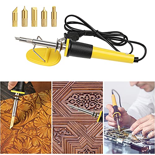 Leather Carving Set - Leather Working Kit, Leather Stamp Tools, Leather Kit for Beginner with Leather Burning Tool, Stamp Punch Set and Adjustable QMNNMA