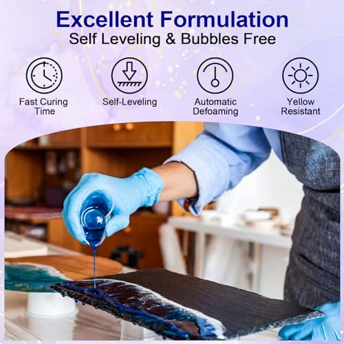 JANCHUN 2 Gallon Crystal Clear Epoxy Resin Kit, High Gloss Casting for River Table Tops, Art Casting Resin, Jewelry Making, DIY, Tumblers, Molds, Art JANCHUN