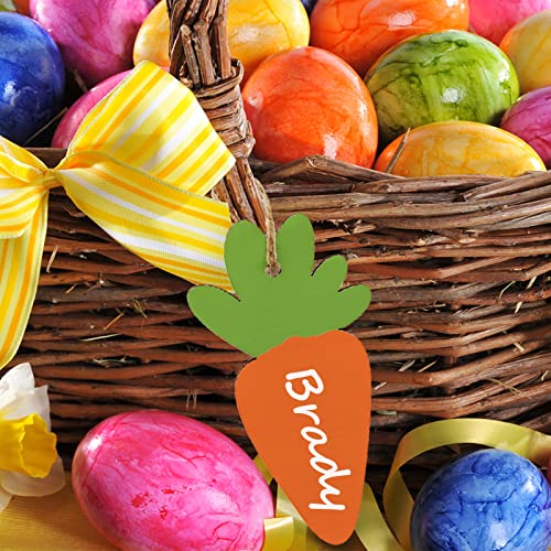 Easter Wooden Ornaments, 30 Pack Unfinished Wood Easter Egg Bunny Carrot Cutouts for DIY Crafts Easter Hanging Embellishments for Easter Party ONTODEX