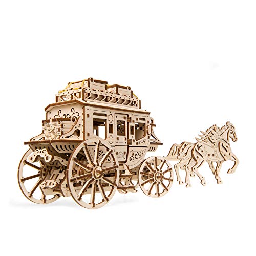 UGEARS Mechanical Wooden 3D Puzzle Model Stagecoach Construction Set UGEARS