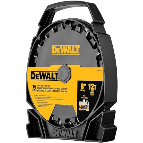 DEWALT Stacked Dado Saw Blade 8 Inch 12 Tooth (DW812DADO) DEWALT