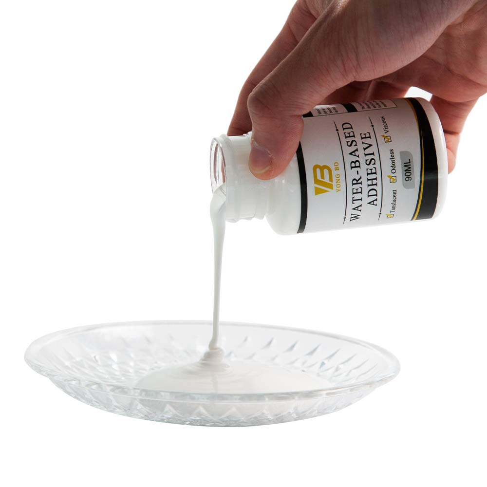 Gilding Adhesive Kit, Gold Leaf Sheets Glue, Gold Foil Paint for Craft Art, Epoxy Resin, Glass, Wood Use(90 ml + Brush + Gloves) YongBo