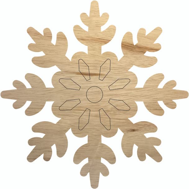 Wooden Snowflake 9" Shape, Unfinished Wood Christmas Winter Craft Cutout, DIY NEXTCraft
