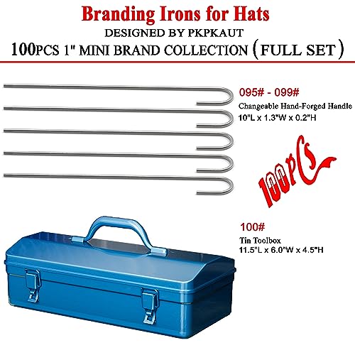 Custom PKPKAUT 100-Piece Mini Branding Iron Set for Hats, Wood, and Leather Crafting PKPKAUT