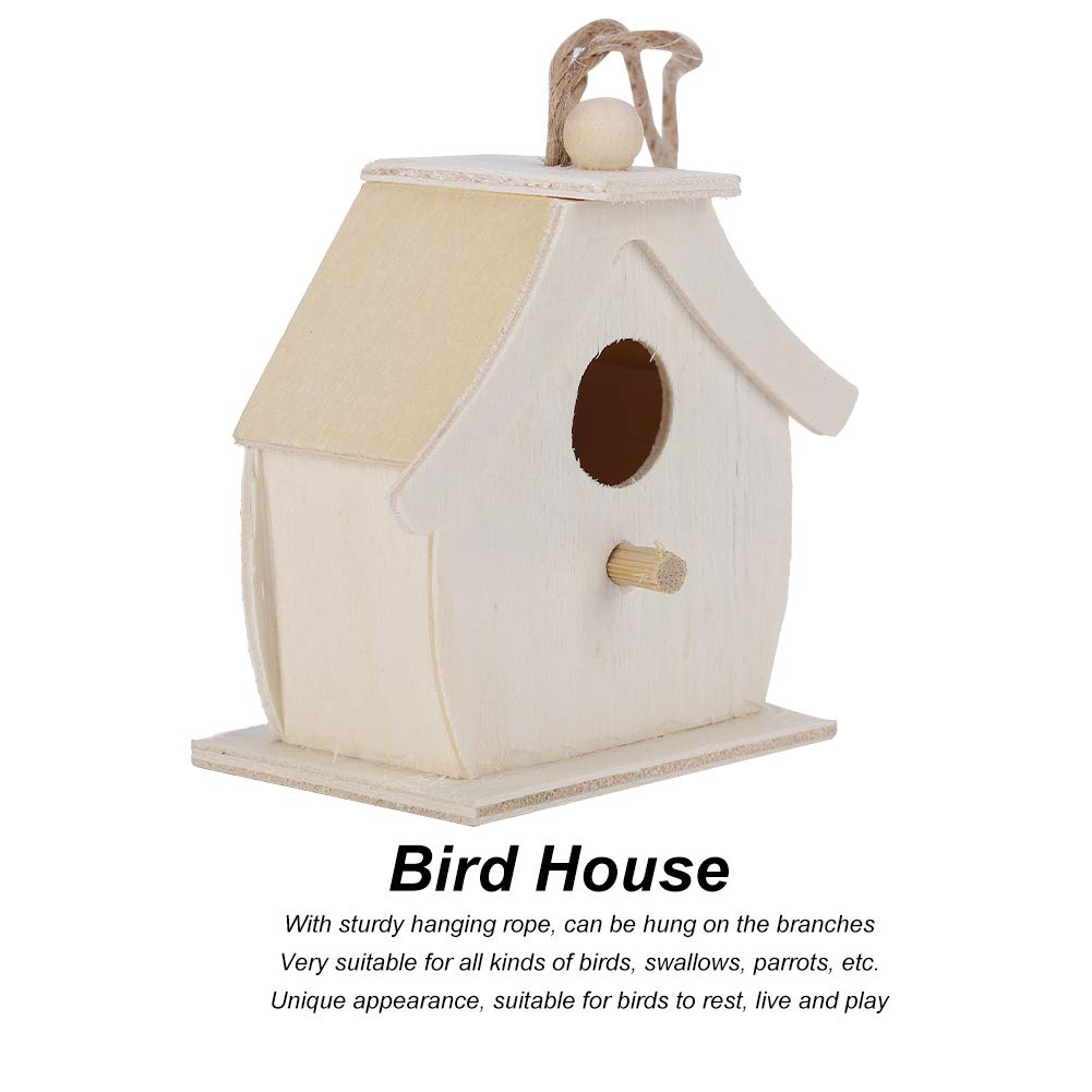 Mokernali 4 Mini Wooden Birdhouses, Hanging Birds Nest Ornaments, 7x4x7cm Outdoor Birdhouse, Charming Decoration for Outdoor Garden, Balcony and Mokernali
