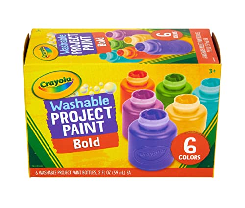 Crayola Washable Kids Paint, Assorted Bold Colors, Painting Supplies, 6 Count Crayola