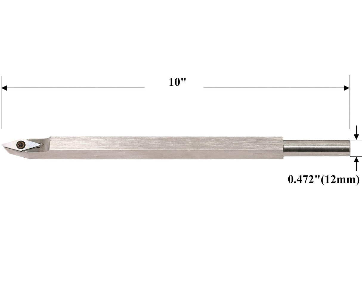 Woodturning Tools Carbide Tipped Lathe Chisel Radius Detailer Tool Bar 10 Inches Blades Gouge Skew Spear 35°R With Ci4 Diamond Carbide Insert for Asieg Tool
