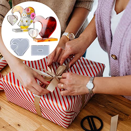 Large Photo Frame Resin Molds, Heart Shape Silicone Molds for Epoxy Resin, DIY Picture Frame Display Unique Mold for Resin Casting Art Crafts Table Wehous