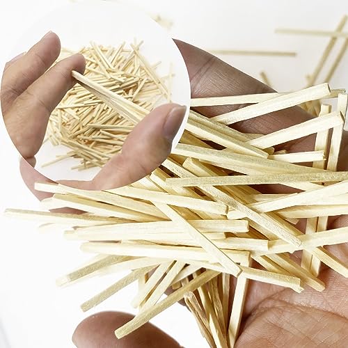 Cayway 300 Pieces Miniature Wood Sticks Wooden Dowels Unfinished Hardwood Strips Natural for DIY Crafts Model Making Production of Railing Cayway
