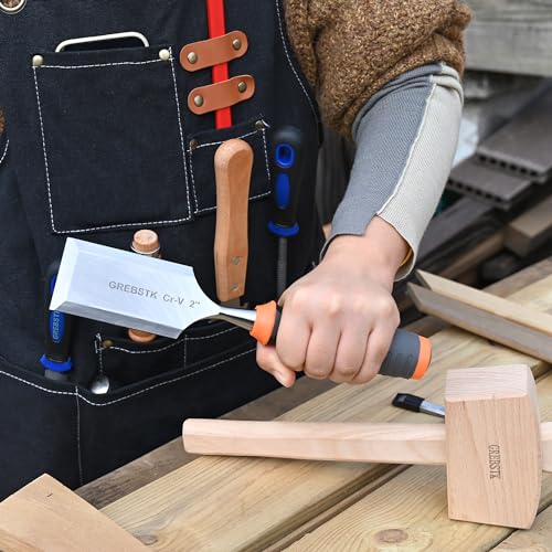 GREBSTK 2 inch Professional Wood Chisel for Woodworking, CR-V Steel Chisel, Woodworking Chisel GREBSTK