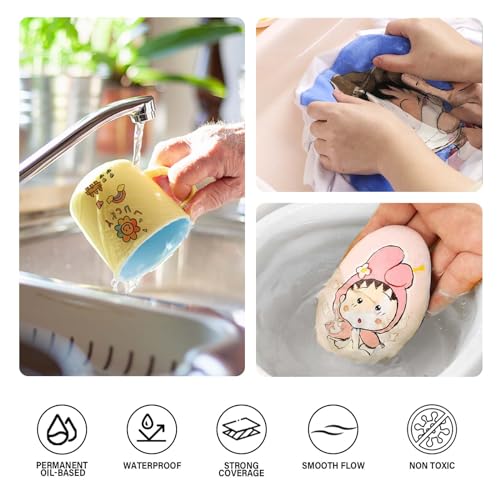 Betem 36 Colors Dual Tip Acrylic Paint Pens Markers, Premium Acrylic Paint Pens for Wood, Canvas, Stone, Rock Painting, Glass, Ceramic Surfaces, DIY Betem