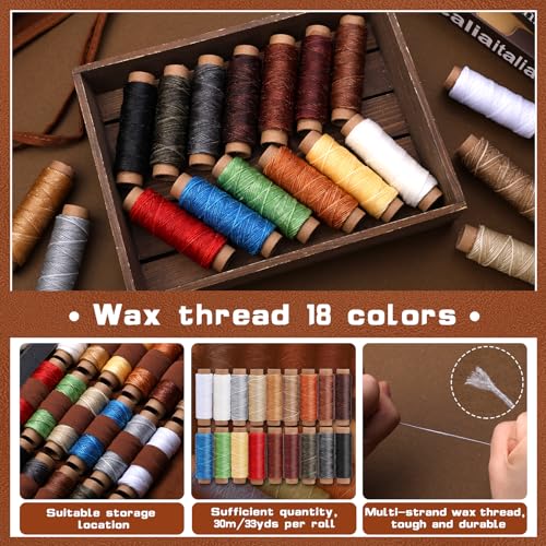 TLKKUE Leather Working Kit Leather Craft Tools with Custom Storage Bag Leather Craft Making Leather Tooling Kit for Beginners Leather Crafting Tools TLKKUE