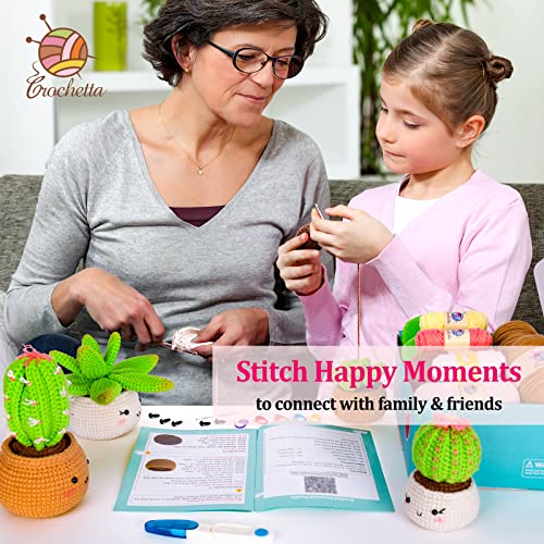 Crochetta Crochet Kit for Beginners - Crochet Starter Kit with Step-by-Step Video Tutorials, Learn to Crochet Kits for Adults and Kids, DIY Knitting Crochetta