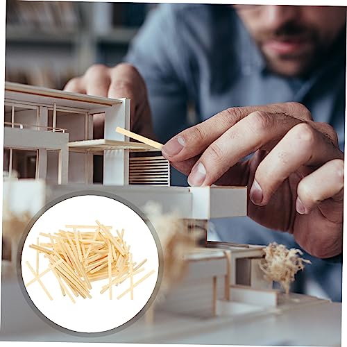 VOSAREA 3 Hardwood Square Dowel Math Counting Stick Toy Model Material Rods Modeling Stick Candy Making Sticks Craft Wood Dowels Wood Popsicle Stick VOSAREA