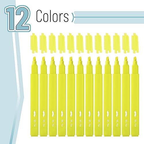Mr. Pen- Aesthetic Highlighters, 12 pcs, Yellow, Chisel Tip, Bible Highlighters and Pens No Bleed, Bible Highlighter Pens, Cute Highlighters, No Mr. Pen