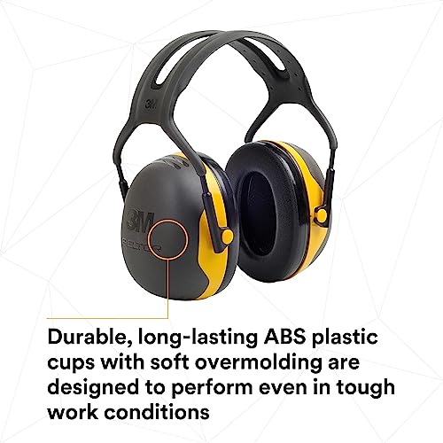 3M Peltor X2A Over-the-Head Ear Muffs, Noise Protection, NRR 24 dB, Construction, Manufacturing, Maintenance, Automotive, Woodworking,Yellow 3M Personal Protective Equipment