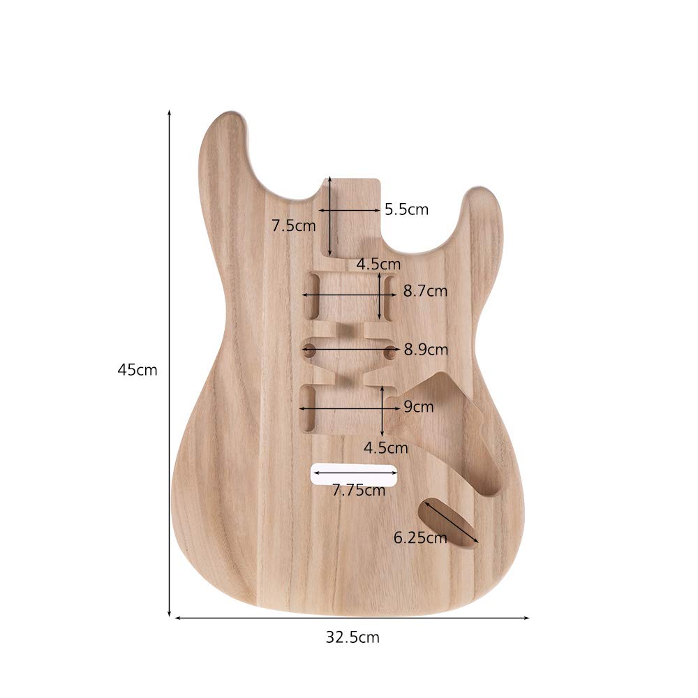 Btuty ST01-TM Unfinished Handcrafted Guitar Body Candlenut Wood Electric Guitar Body Guitar Barrel Replacement Parts Btuty