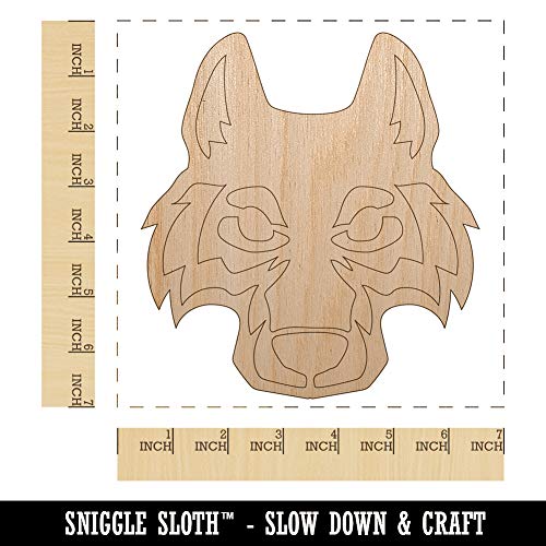 Wolf Head Unfinished Wood Shape Piece Cutout for DIY Craft Projects - 1/4 Inch Thick - 6.25 Inch Size Sniggle Sloth