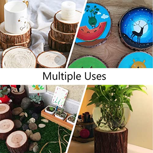 NOLITOY Unfinished Wood Stump with Bark, Natural Wood Stump Model Wood Crafts Christmas Ornaments Rustic Wedding Decoration DIY Crafts NOLITOY