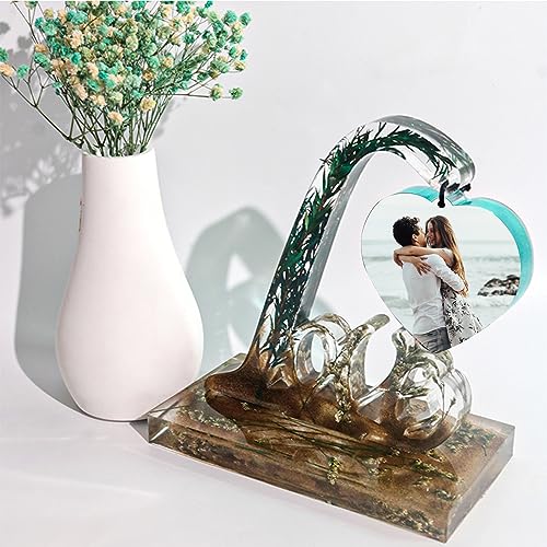 Japleed 2pcs Picture Frame Resin Mold, Heart Resin Mold for Photo Frame, Large Silicone Molds for Resin Casting, Heart Love Shape Epoxy Mold for DIY japleed