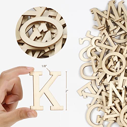 Incraftables Wooden Letters for Crafts (2 inch Big). A-Z Alphabet Unfinished Wood Letter with 0-9 Numbers & Symbols (172 pcs). Best Large & Small Incraftables