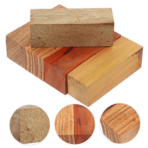 COHEALI 5pcs Carved Wood Kits Wooden Carving Seal Whittling DIY Wood Stamp Wood Square Block Unfinished Wood Whittling Blocks Decorating Tools Square COHEALI