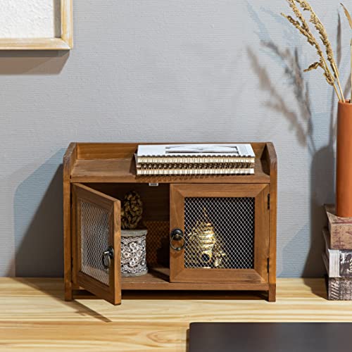 COLLECTIVE HOME - Storage Cabinet, Mini Countertop Cabinet, Wood Organizer for Kitchen Living Room Bedroom Bathroom Office with Magnetic Door, 14.5 x COLLECTIVE HOME