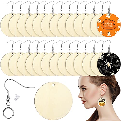 Hicarer 197 Pieces Wooden Dangle Earring Making Kit, Including 48 Pieces  Wooden DIY Pendants 100 Pieces Jump Rings and 49 Pieces Earring Hooks for  DIY