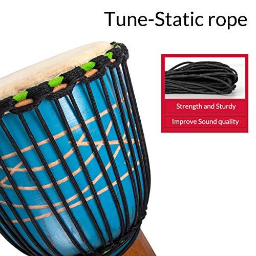 Djembe Drum, AKLOT African Drum Hand-Carved 9.5'' x 20'' Mahogany Goatskin Drumhead for Starter Beginners Adult AKLOT