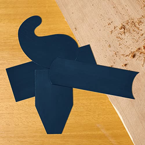 Cabinet Scraper Burnisher with 4 Piece Multi Shaped Scraper Set Manganese Steel Rectangle Curved Beveled Card Scraper Woodworking Carving Hand Gueevin